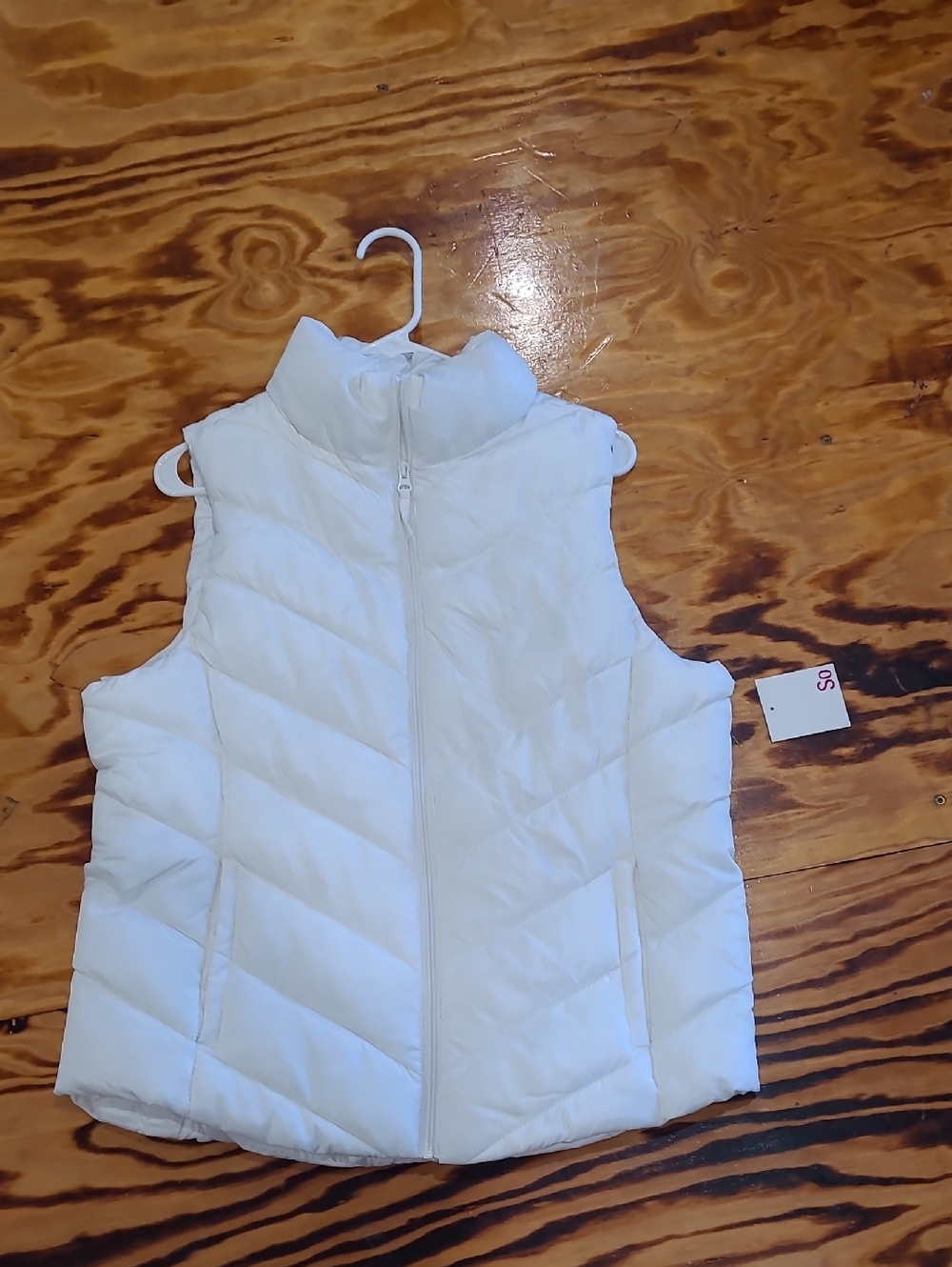 Girls White Puffer Vest - Lightweight Quilted Jacket